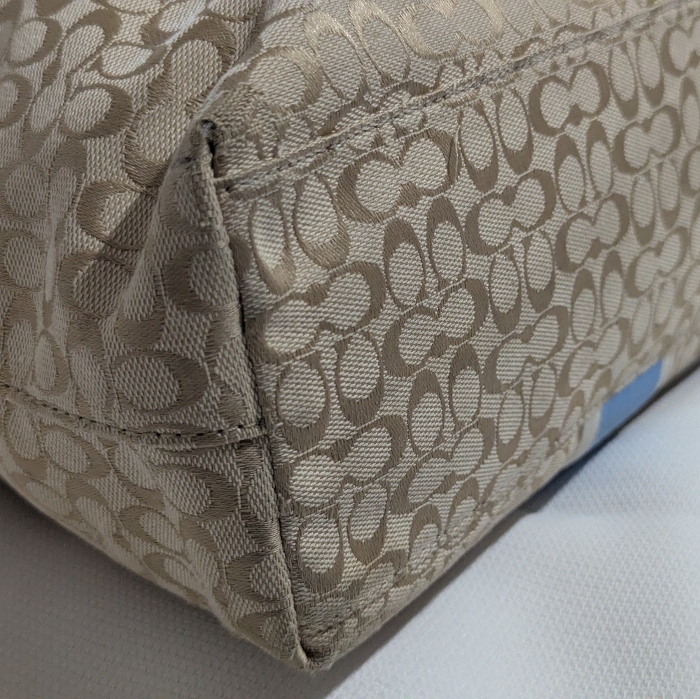 Coach Signature Stripe Vintage Tote/ Shoulder Bag - Picture 4 of 15